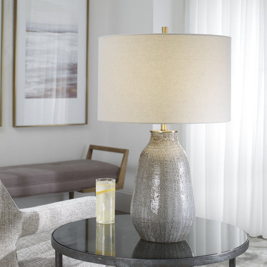 Monacan Table Lamp by Uttermost in gray. Made from steel, ceramic in a cottage & farmhouse style.