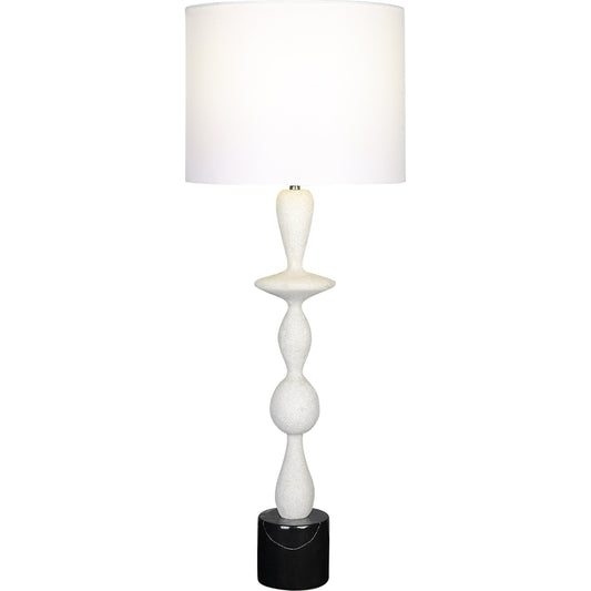 Inverse Table Lamp by Uttermost in black, white. Made from steel, marble, rice stone, fabirc in a eclectic & global style.