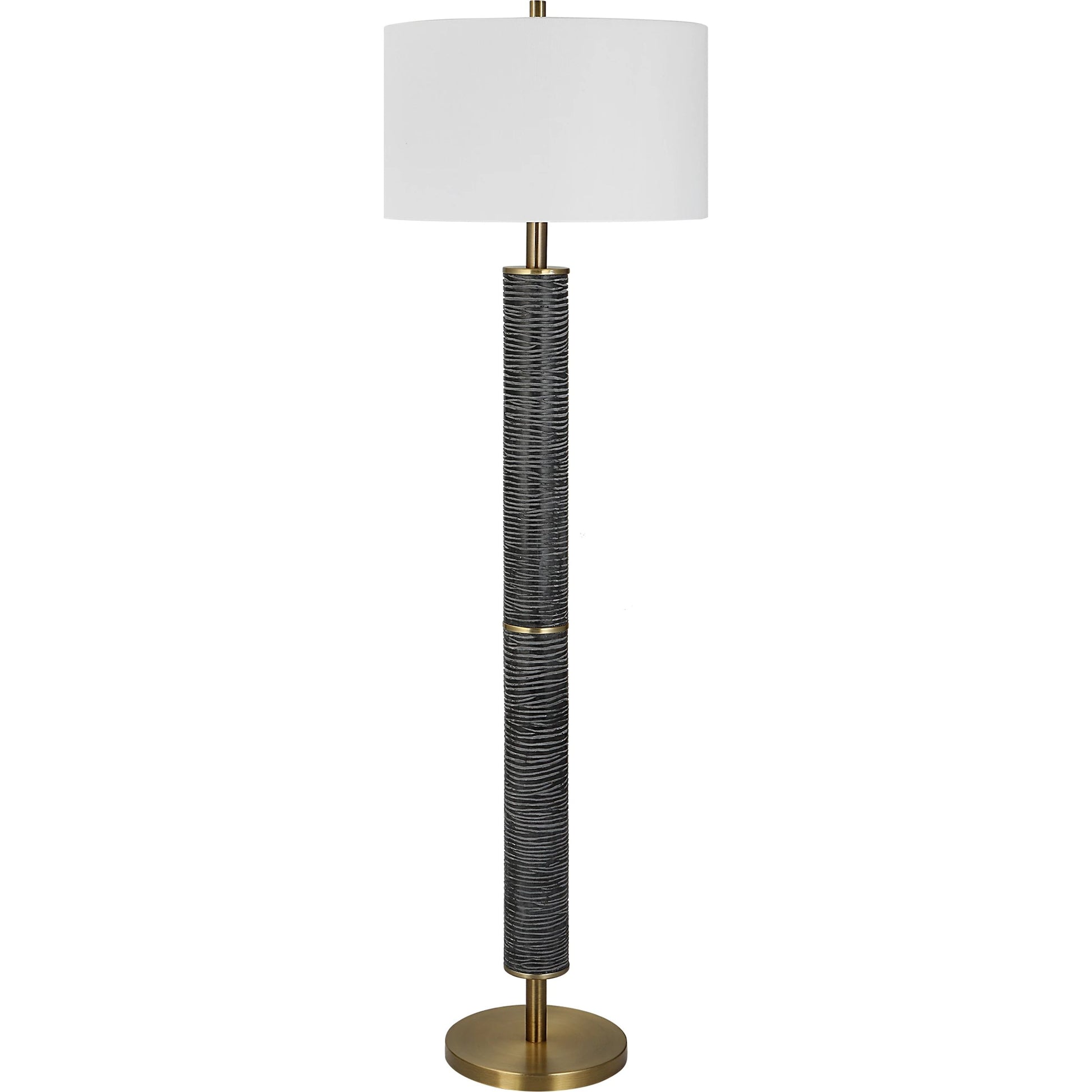 Summit Floor Lamp by Uttermost in brass. Made from resin, iron in a modern style.