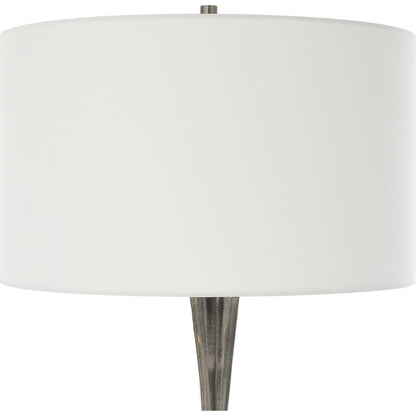 Keiron Table Lamp by Uttermost in brass. Made from steel, cast iron, fabric in a modern style.