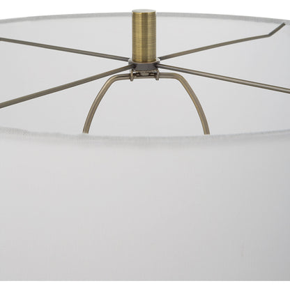 Annily Table Lamp by Uttermost in brass. Made from steel, crystal, fabric in a modern style.