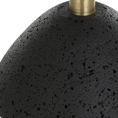 Cypher Modern Buffet Lamp by Uttermost in brass. Made from steel, rice stone, resin, fabric in a modern style.