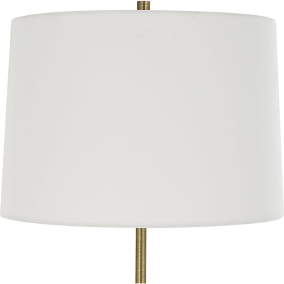 Annora Glossy Table Lamp by Uttermost in brass. Made from steel, resin, fabric in a modern style.