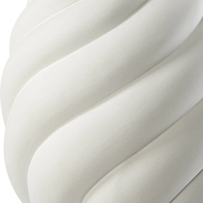 Twisted Swirl Table Lamp by Uttermost in chalk white, nickel. Made from ceramic, iron, fabric in a modern style.