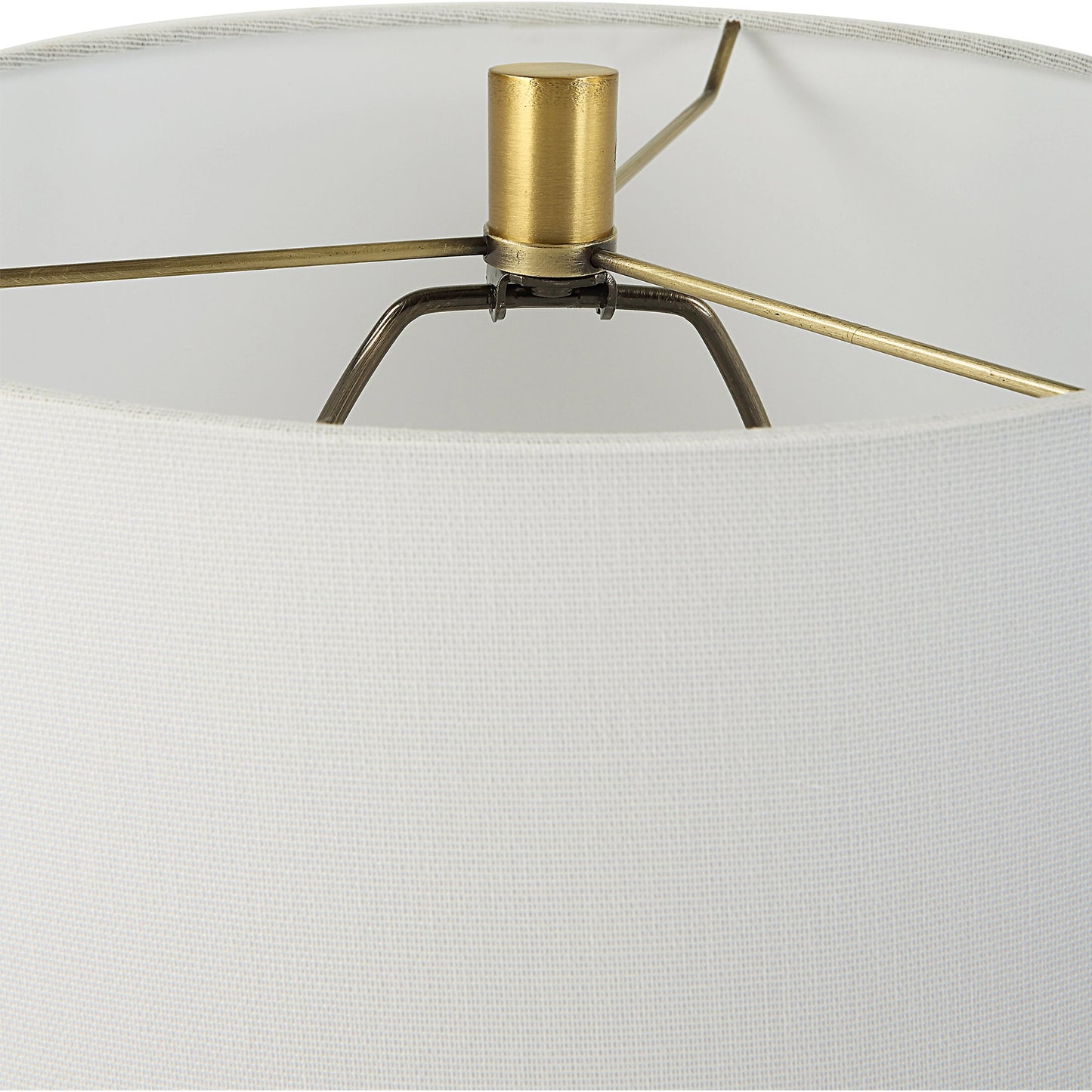 003 SI-2108123 | Closeup | Kendari Table Lamp by Uttermost in natural, brass. Made from rope, iron, fabric, rattan in a modern style.