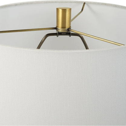 Kendari Table Lamp by Uttermost in natural, brass. Made from rope, iron, fabric, rattan in a modern style.