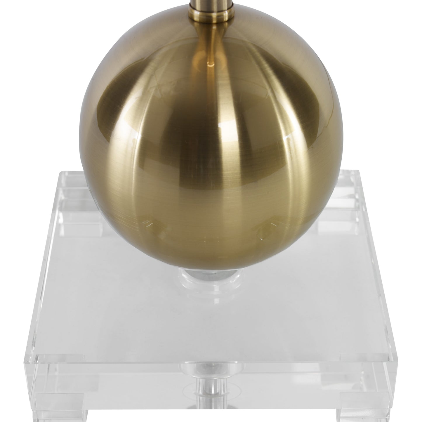 004 S-253911 | Closeup | Laton Brass Buffet Lamp by Uttermost. Made from metal, crystal in a modern style.