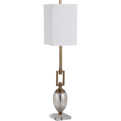 Copeland Mercury Glass Buffet Lamp by Uttermost. Made from metal, crystal, glass in a modern style.