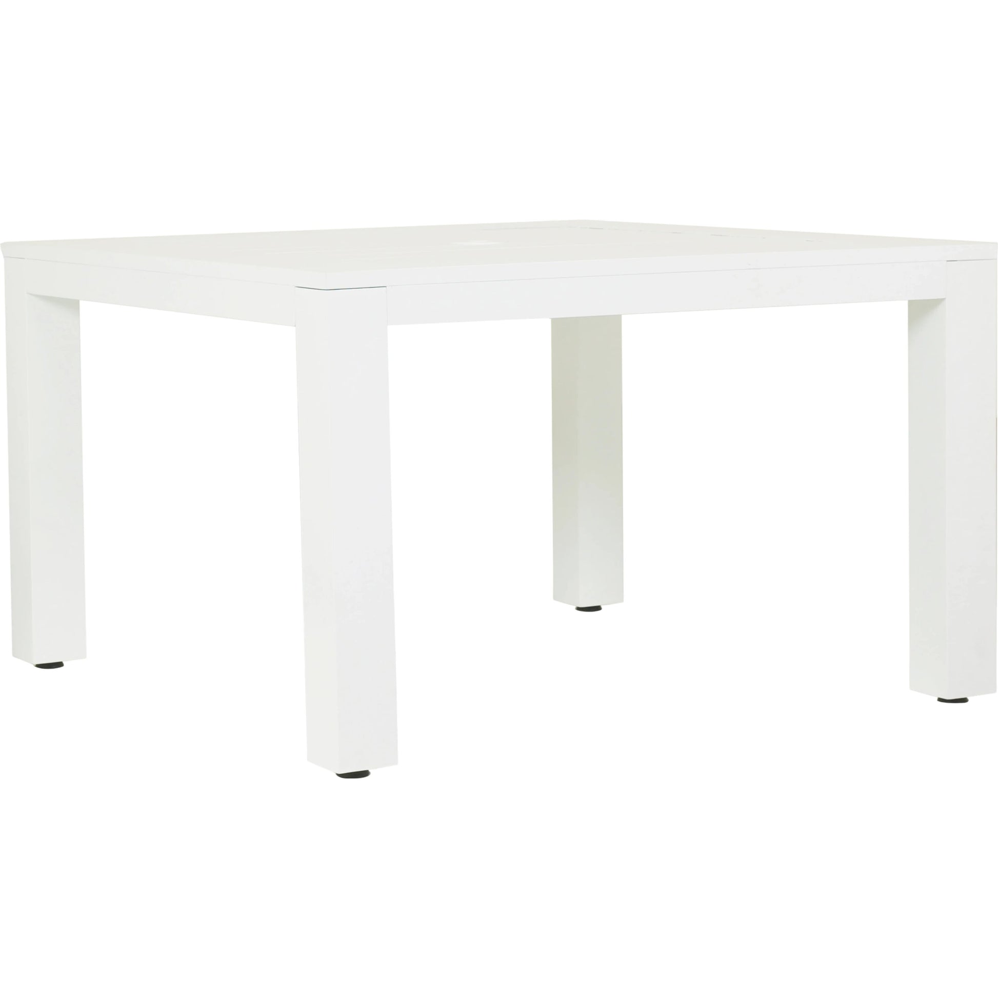 Newport Outdoor 48" Square Dining Table by Sunset West in frost. Made from aluminum in a modern style.