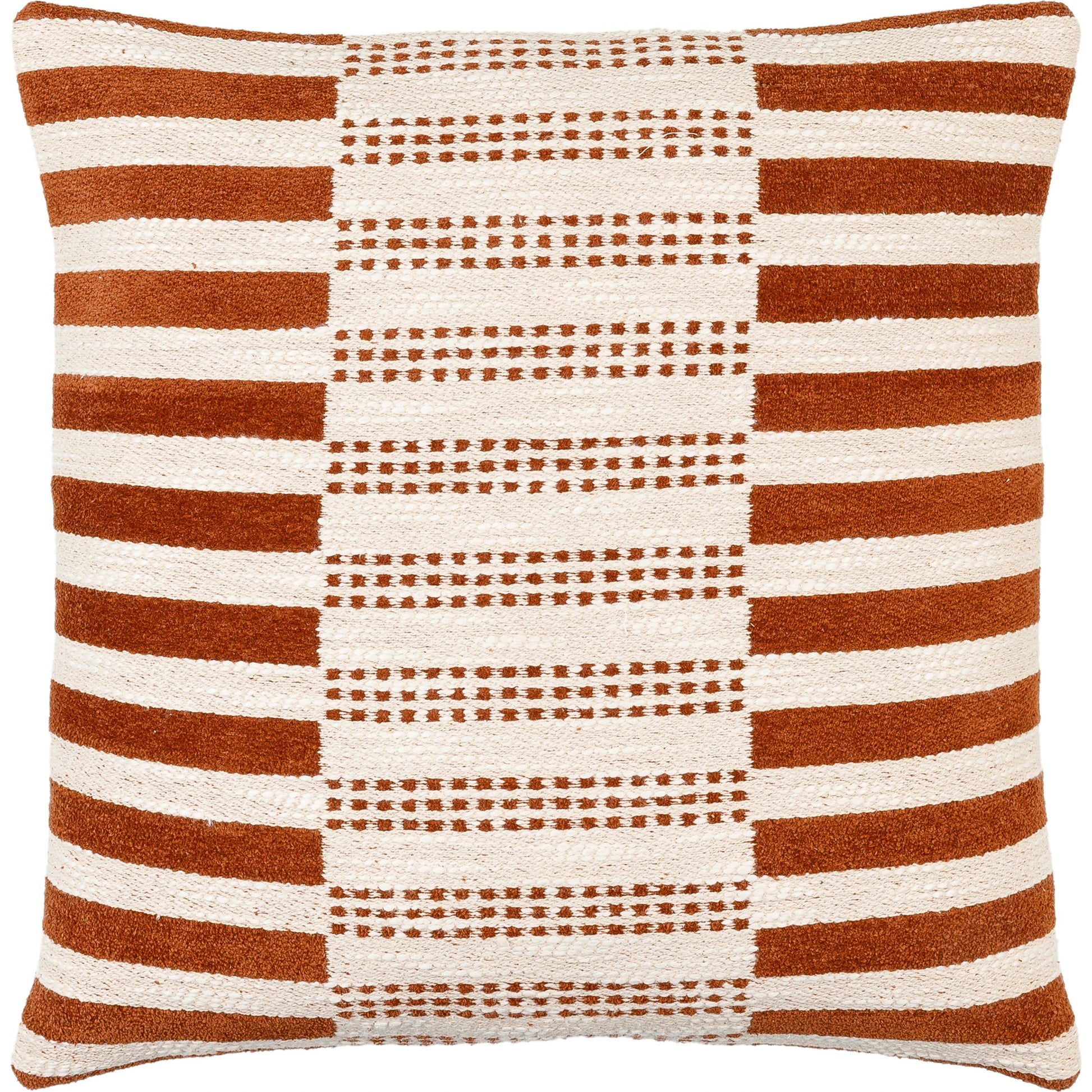 Kalmar Pillow - 32052 by Surya in pearl, sepia, pale pink, ivory, clay. Made from front: 100% cotton, back: 100% cotton in a modern style.