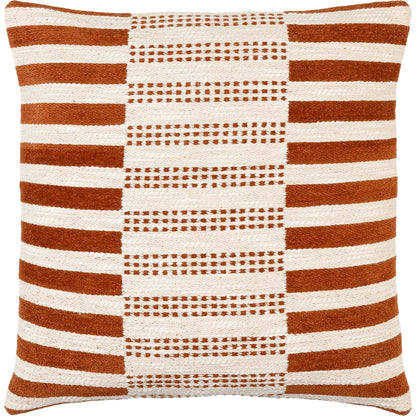 Kalmar Pillow - 32052 by Surya in pearl, sepia, pale pink, ivory, clay. Made from front: 100% cotton, back: 100% cotton in a modern style.