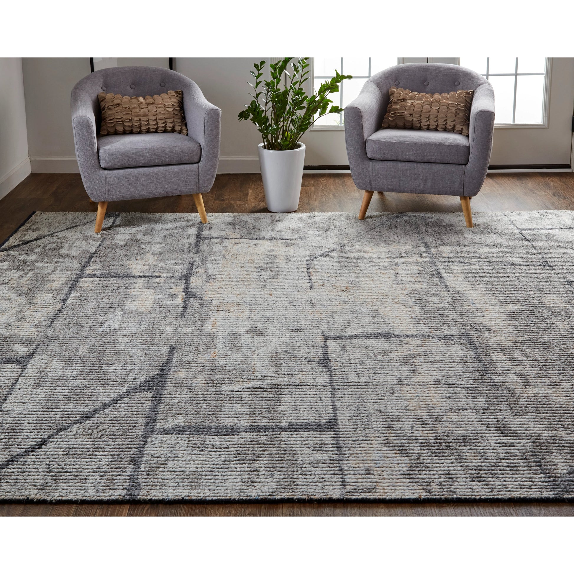 Alford Rug - 6925F by Feizy in gray, silver. Made from wool in a unique style.