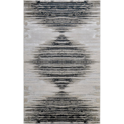 Micah Diamond Rug - 39LRF by Feizy in black, silver, taupe. Made from polyester, polypropylene in a unique style.