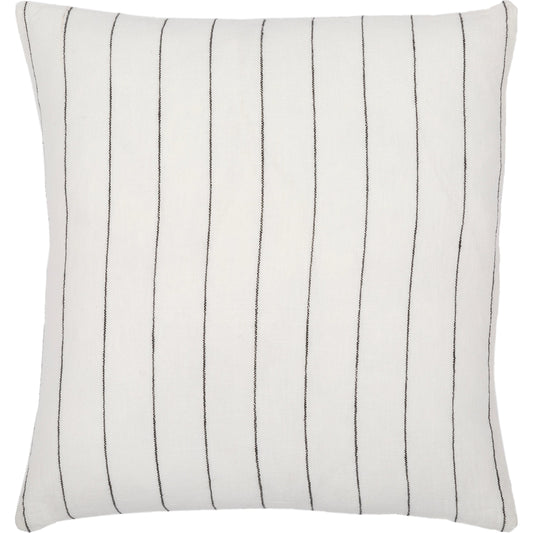 Linen Stripe Buttoned Pillow - 32436 by Surya in white, black. Made from 100% linen in a cottage & farmhouse style.