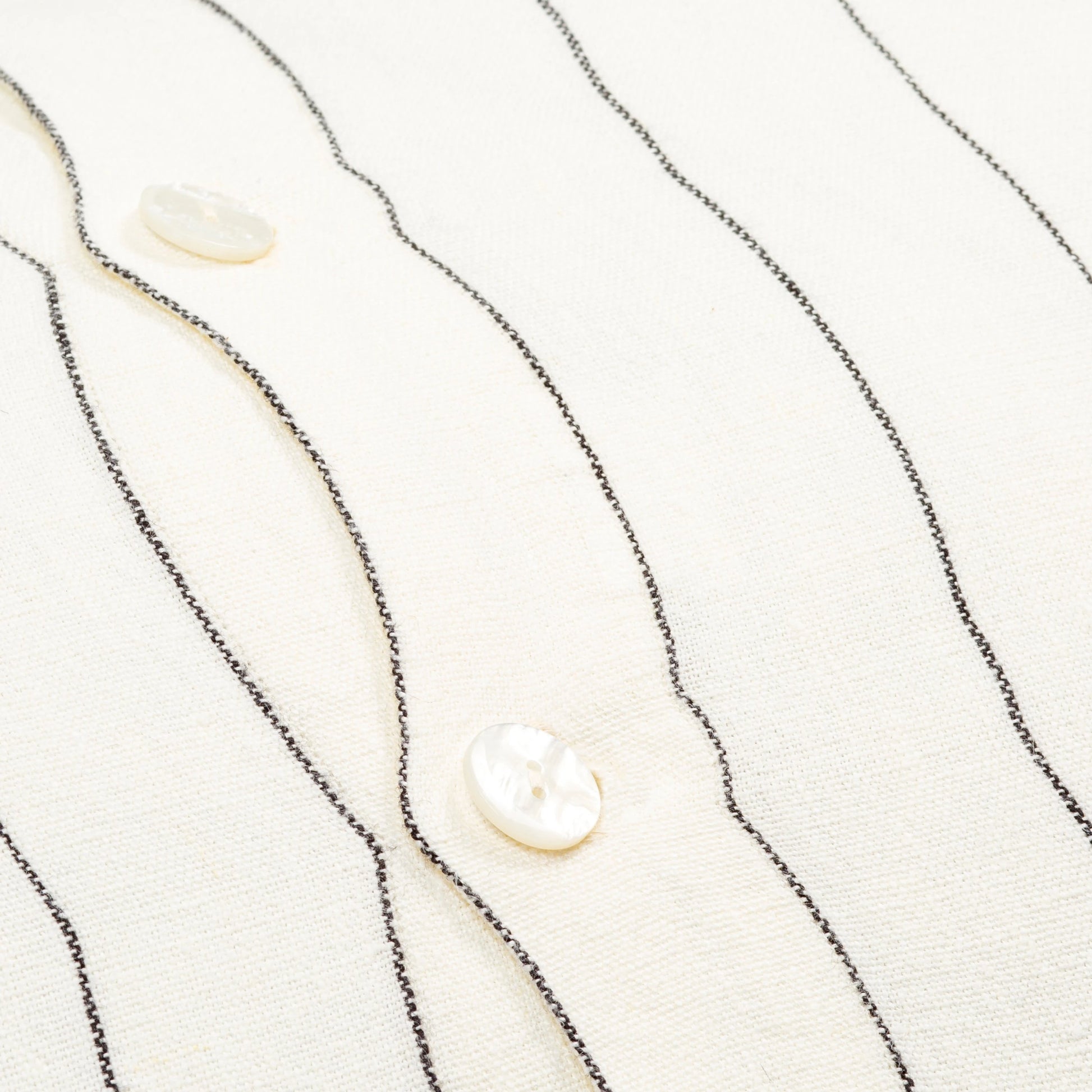 Linen Stripe Buttoned Pillow - 32436 by Surya in white, black. Made from 100% linen in a cottage & farmhouse style.