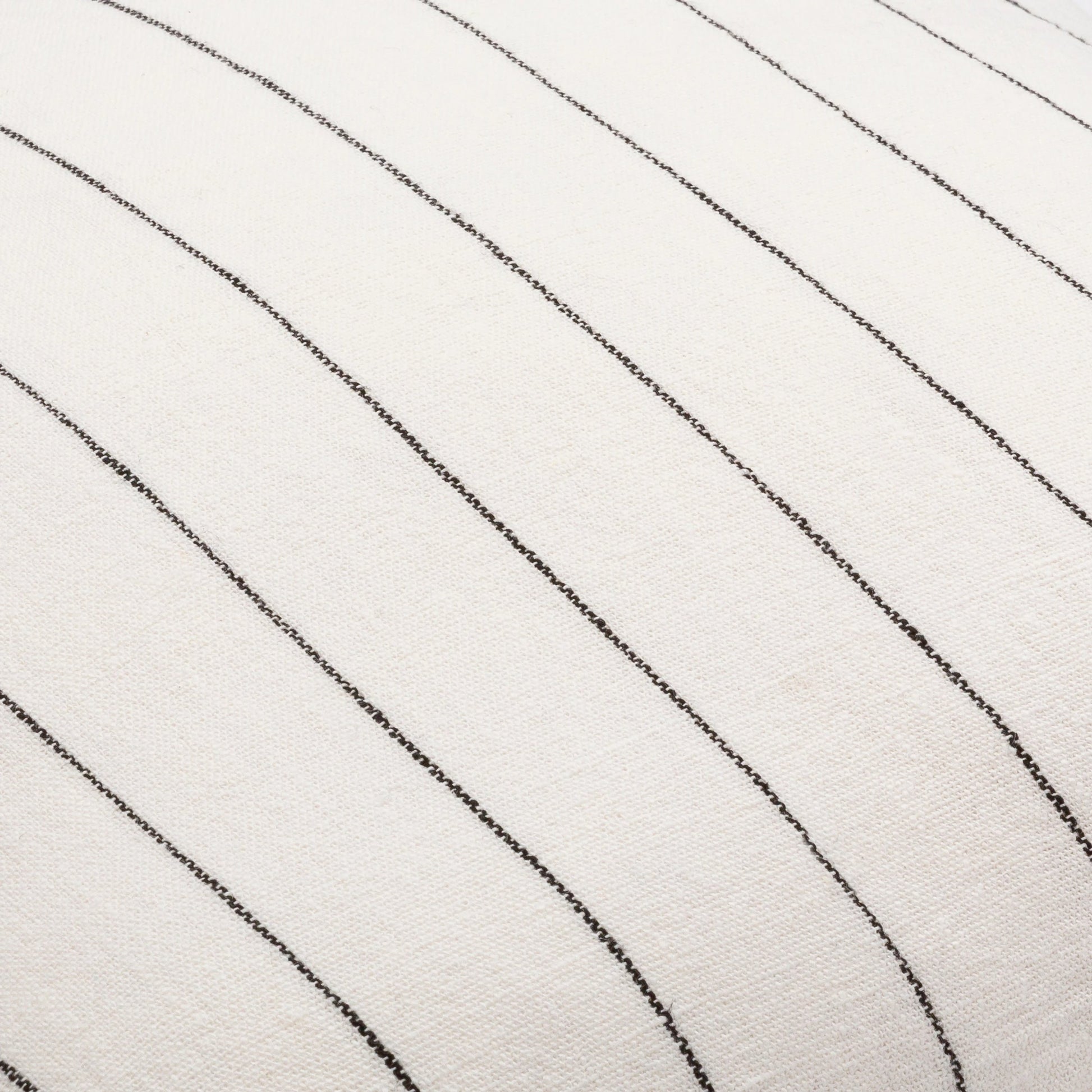 Linen Stripe Buttoned Pillow - 32436 by Surya in white, black. Made from 100% linen in a cottage & farmhouse style.