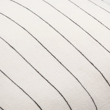 Linen Stripe Buttoned Pillow - 32436 by Surya in white, black. Made from 100% linen in a cottage & farmhouse style.