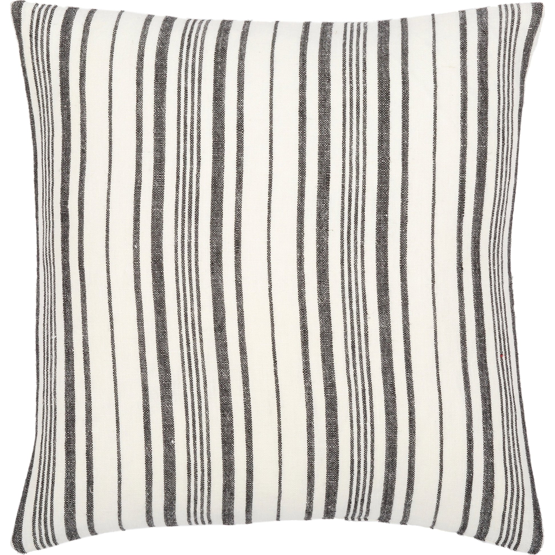 Linen Stripe Buttoned Pillow - 28950 by Surya in cream, black. Made from 100% linen in a unique style.