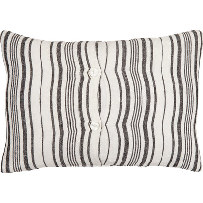 Linen Stripe Buttoned Pillow - 28950 by Surya in cream, black. Made from 100% linen in a unique style.