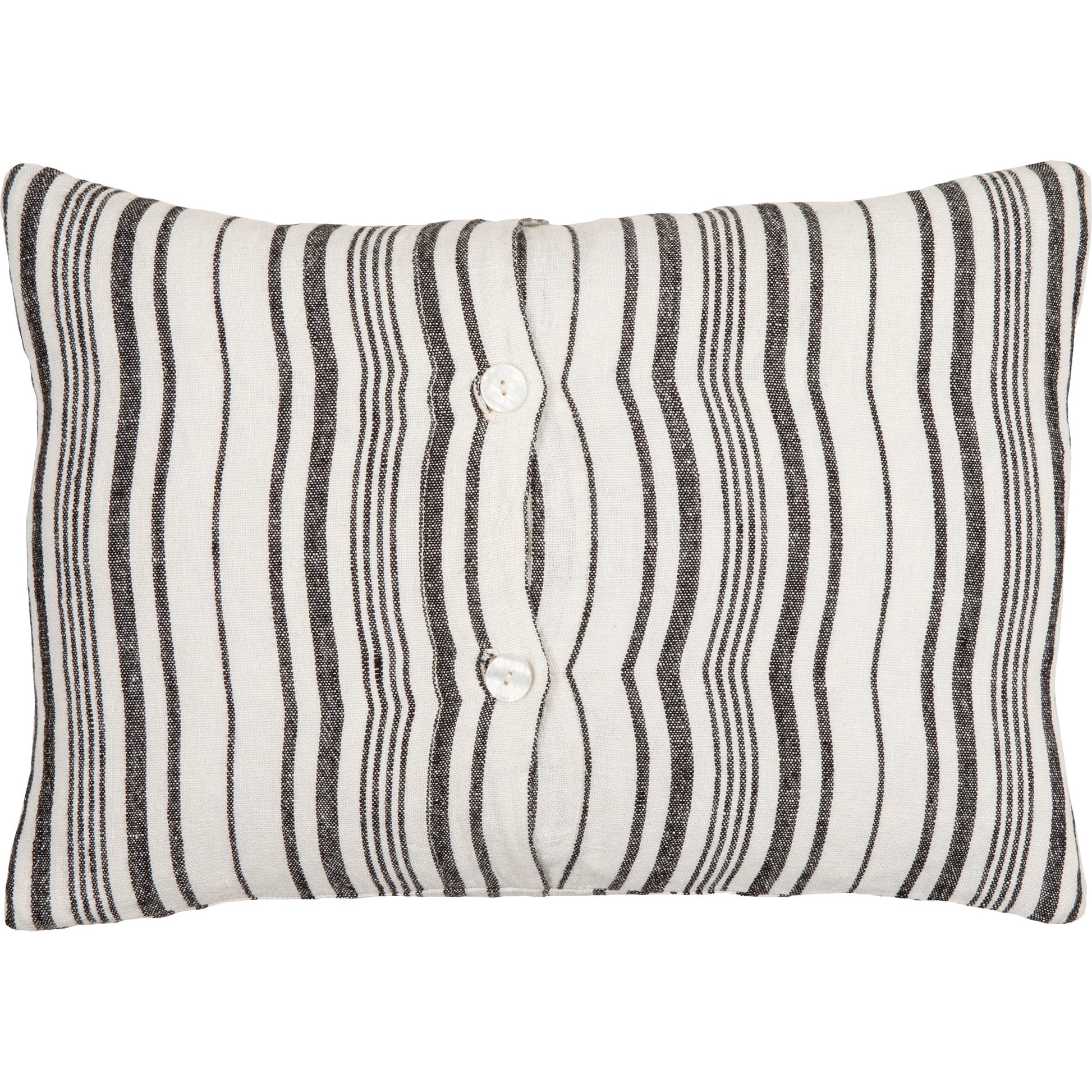 Linen Stripe Buttoned Pillow - 28950 by Surya in cream, black. Made from 100% linen in a unique style.