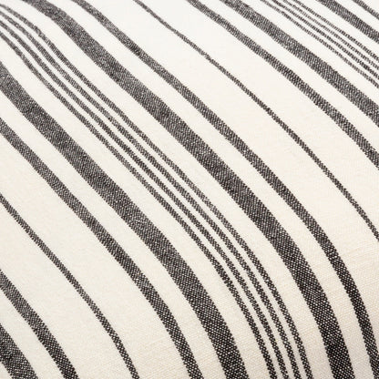 Linen Stripe Buttoned Pillow - 28950 by Surya in cream, black. Made from 100% linen in a unique style.