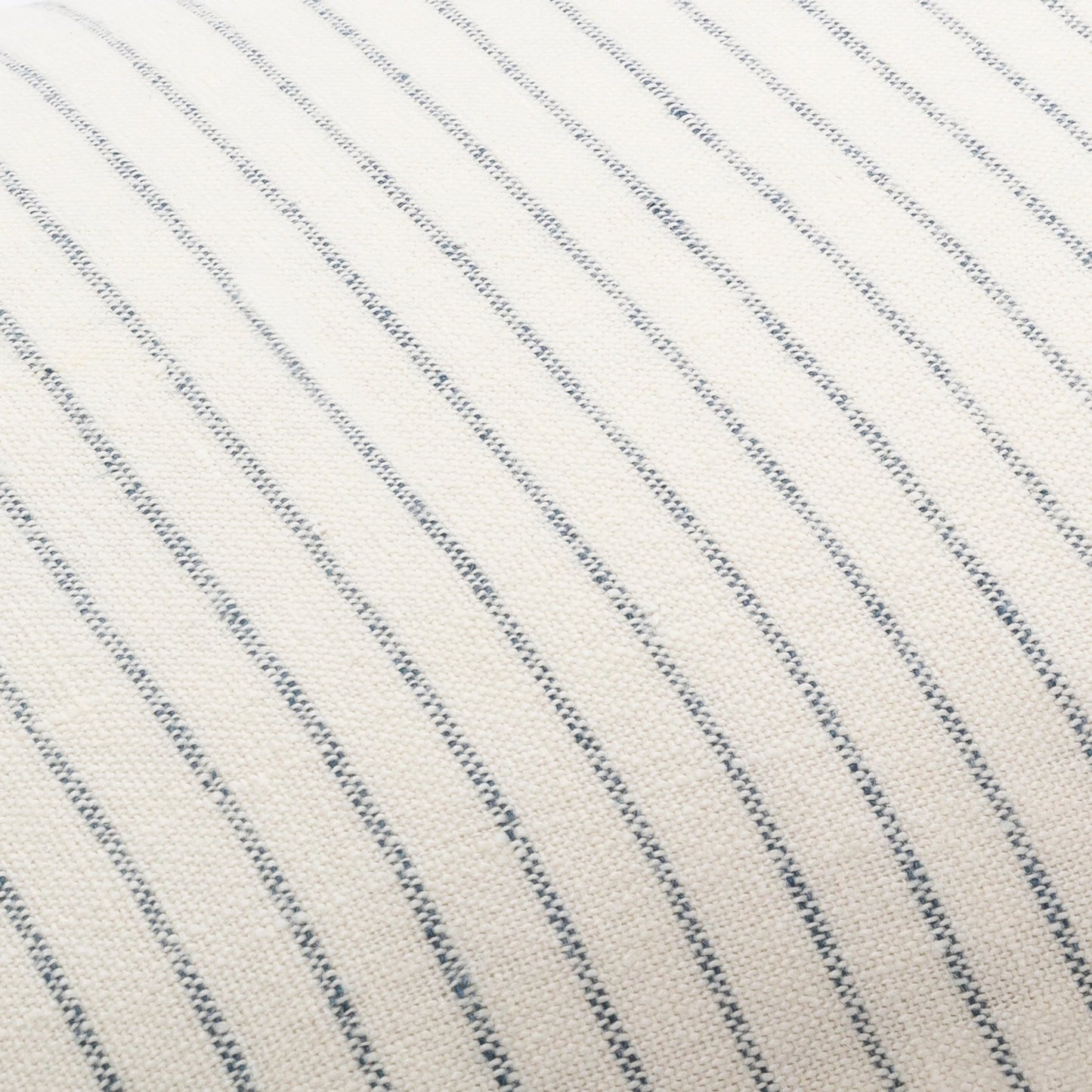 004 SI-1885251,SI-1885252 | Closeup | Linen Stripe Buttoned Pillow - 33000 by Livabliss in cream, blue. Made from 100% linen in a cottage & farmhouse style.