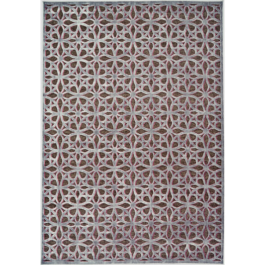 Saphir Rubus Geometric Rug - 3373F by Feizy in gray, brown, purple. Made from unique in a unique style.