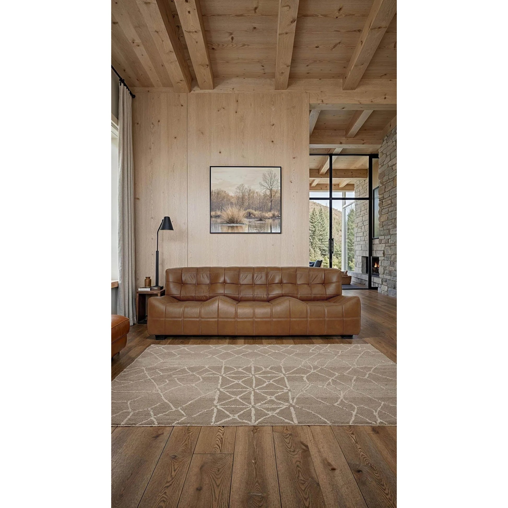Linear Sofa by LH Imports in brown, antique sienna. Made from unique in a traditional style.