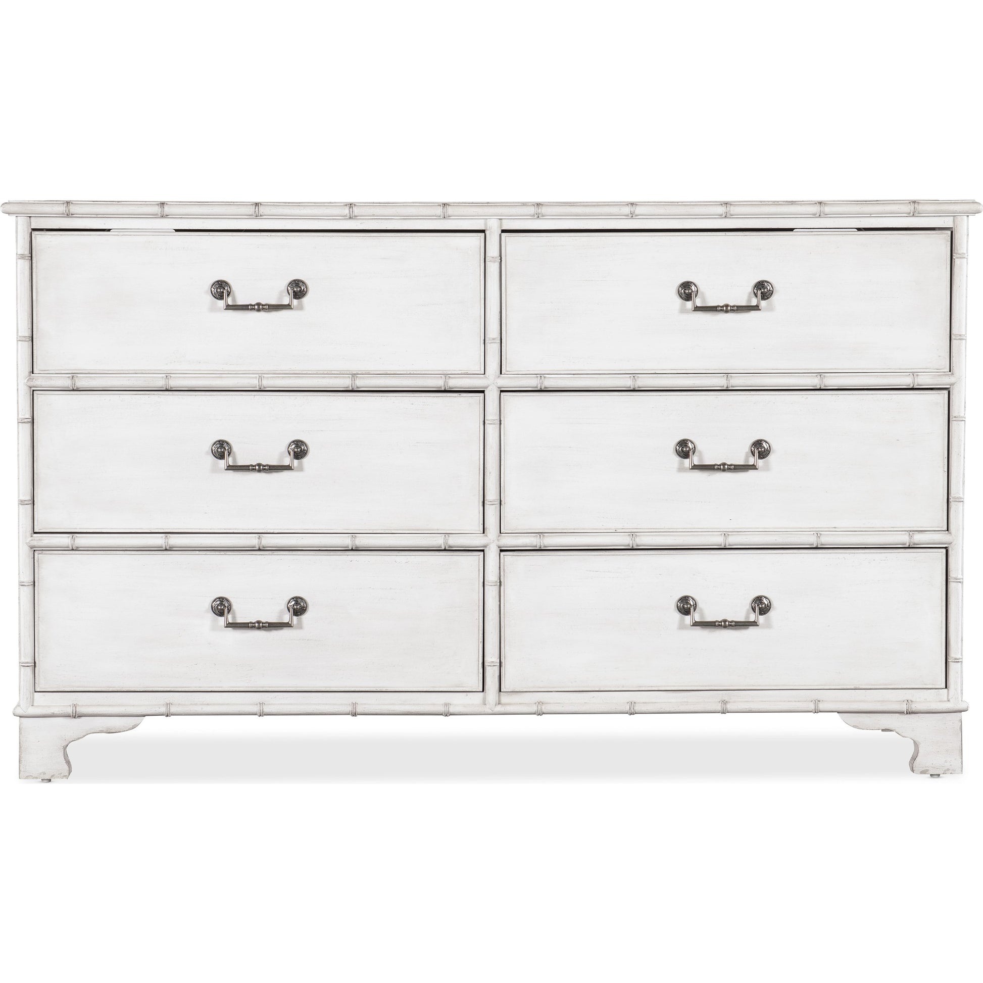 Charleston Six-Drawer Dresser by Hooker Furniture in white heron. Made from wood, resin in a transitional style.