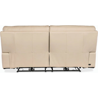 Kramer Zero Gravity Power Sofa w/ Power Headrest by Hooker Furniture. Made from leather in a modern style.