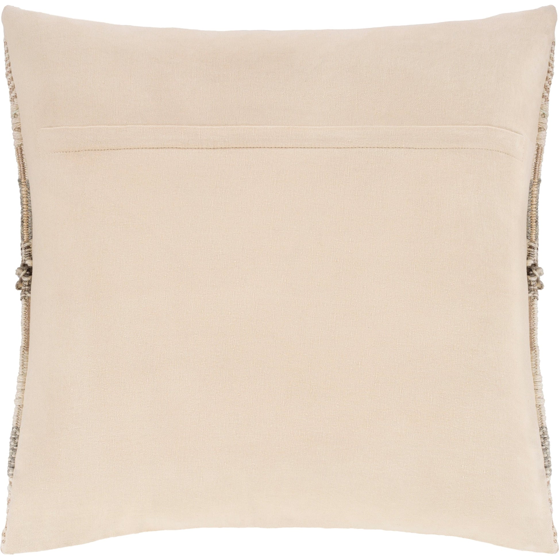 Lorens Pillow - 36762 by Livabliss in cream, medium gray, white, ivory, camel. Made from 53% wool, 28% viscose, 10% jute, 9% cotton, 100% cotton in a modern style.
