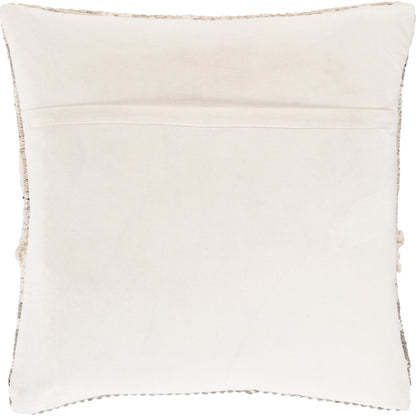 Lorens Pillow - 32822 by Livabliss in cream, taupe, white, medium gray, silver gray. Made from 40% wool, 20% cotton, 20% linen, 20% viscose, 100% cotton in a modern style.