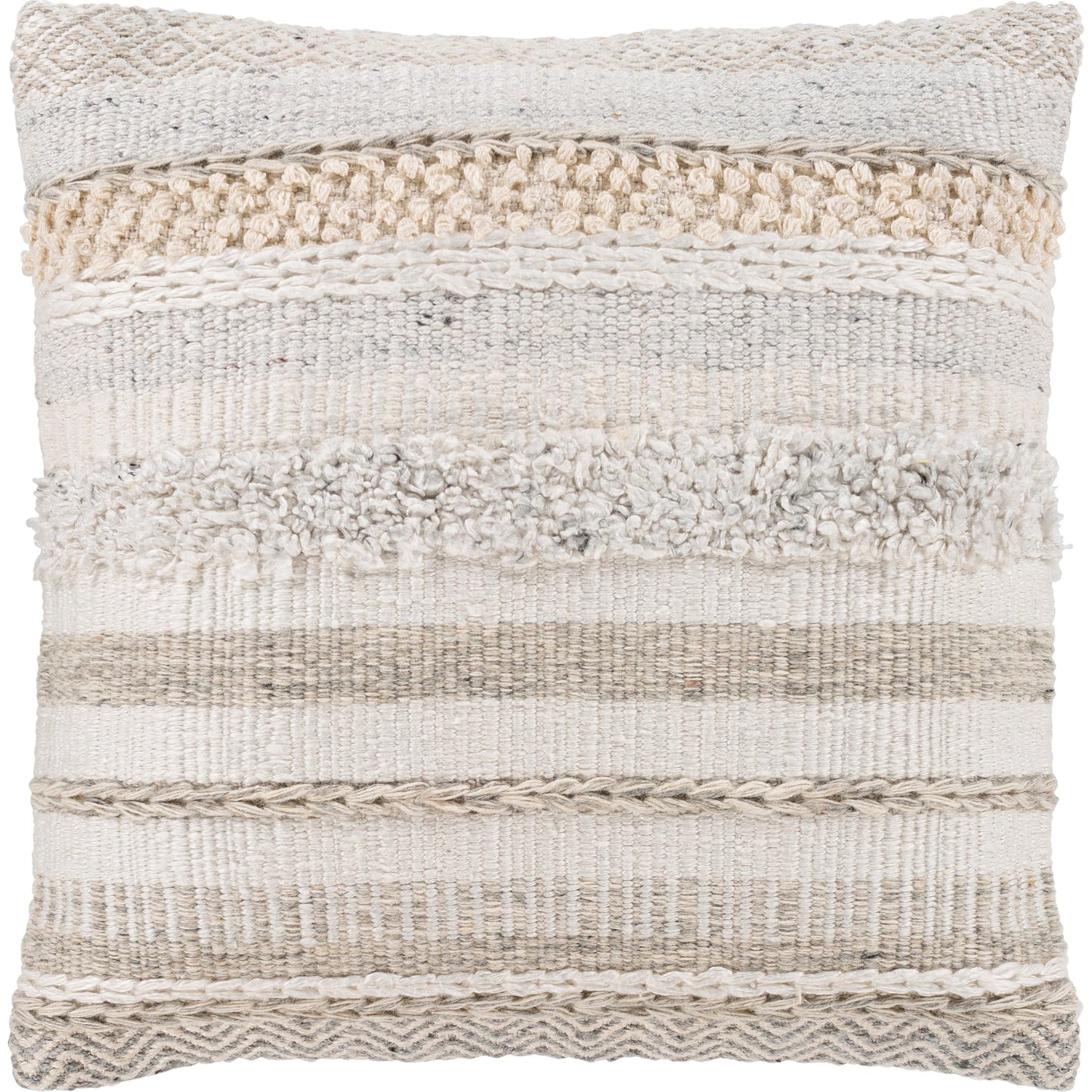 000 S-348323,S-348324 | Primary Silo | Lorens Pillow - 32787 by Livabliss in cream, white, silver gray, medium gray. Made from 40% wool, 20% cotton, 20% linen, 20% viscose, 100% cotton in a modern style.