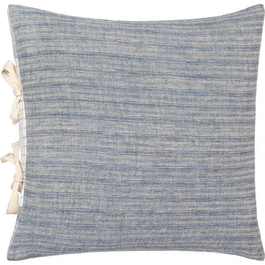 Linen Stripe Ties Pillow - 31202 by Surya in blue, light beige. Made from 100% linen in a cottage & farmhouse style.