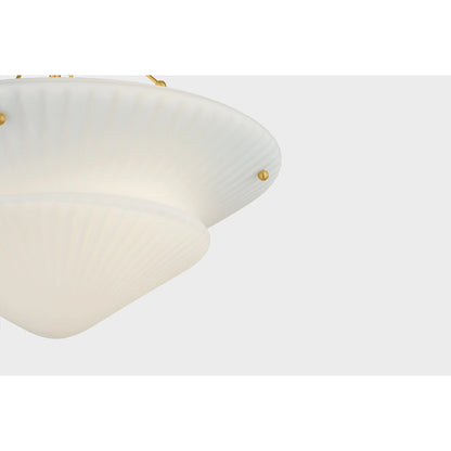 Loburn Semi Flush by Hudson Valley in aged brass. Made from steel in a modern style.
