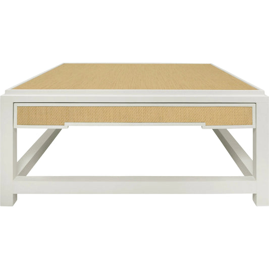 Locklin Coffee Table by Worlds Away. Made from grasscloth in a unique style.