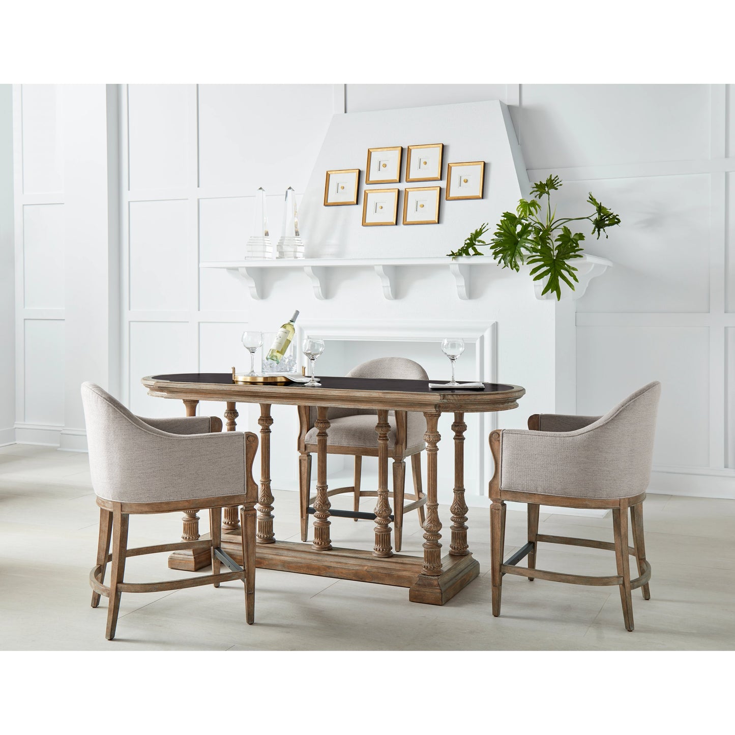 005 SI-2064898 | Lifestyle | Architrave Counter Stool by A.R.T. Furniture in almond. Made from parawood solids, foam, fabric in a transitional style.