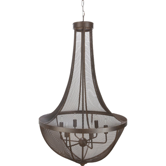 Lombard Ceiling Light - 22228 by Surya in multi and oil rubbed bronze. Made from metal, metal mesh in a transitional style.