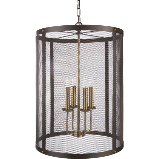 Lombard Ceiling Light - 22230 by Surya in translucent, metallic bronze, metallic brass and oil rubbed bronze. Made from metal, metal mesh in a transitional style.