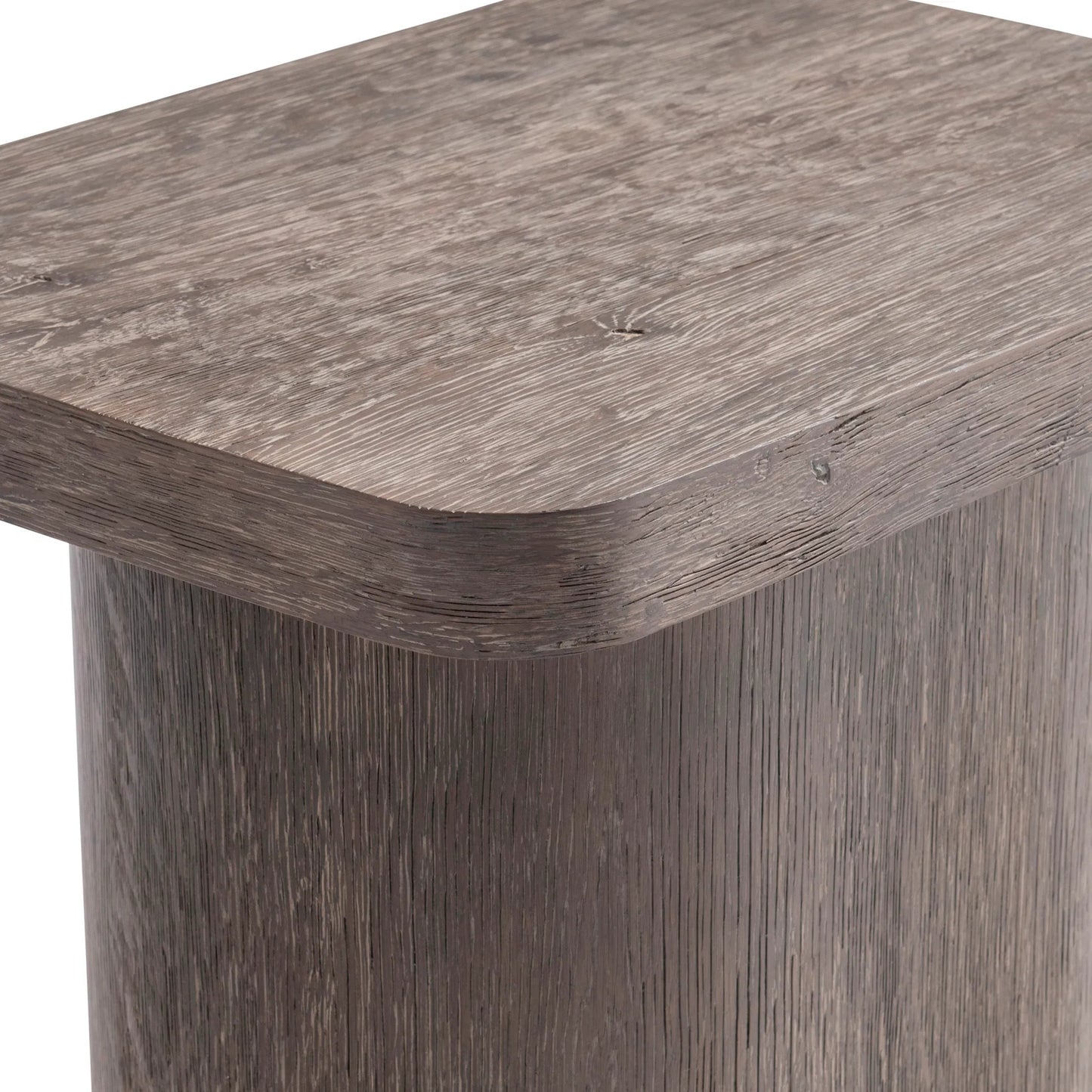 006 SI-2453334 | Closeup | Dama Side Table by Bernhardt in brun. Made from wood in a transitional style.
