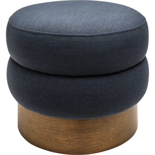 Lona Ottoman by Surya. Made from polyester, linen, ash wood veneer, foam in a transitional style.
