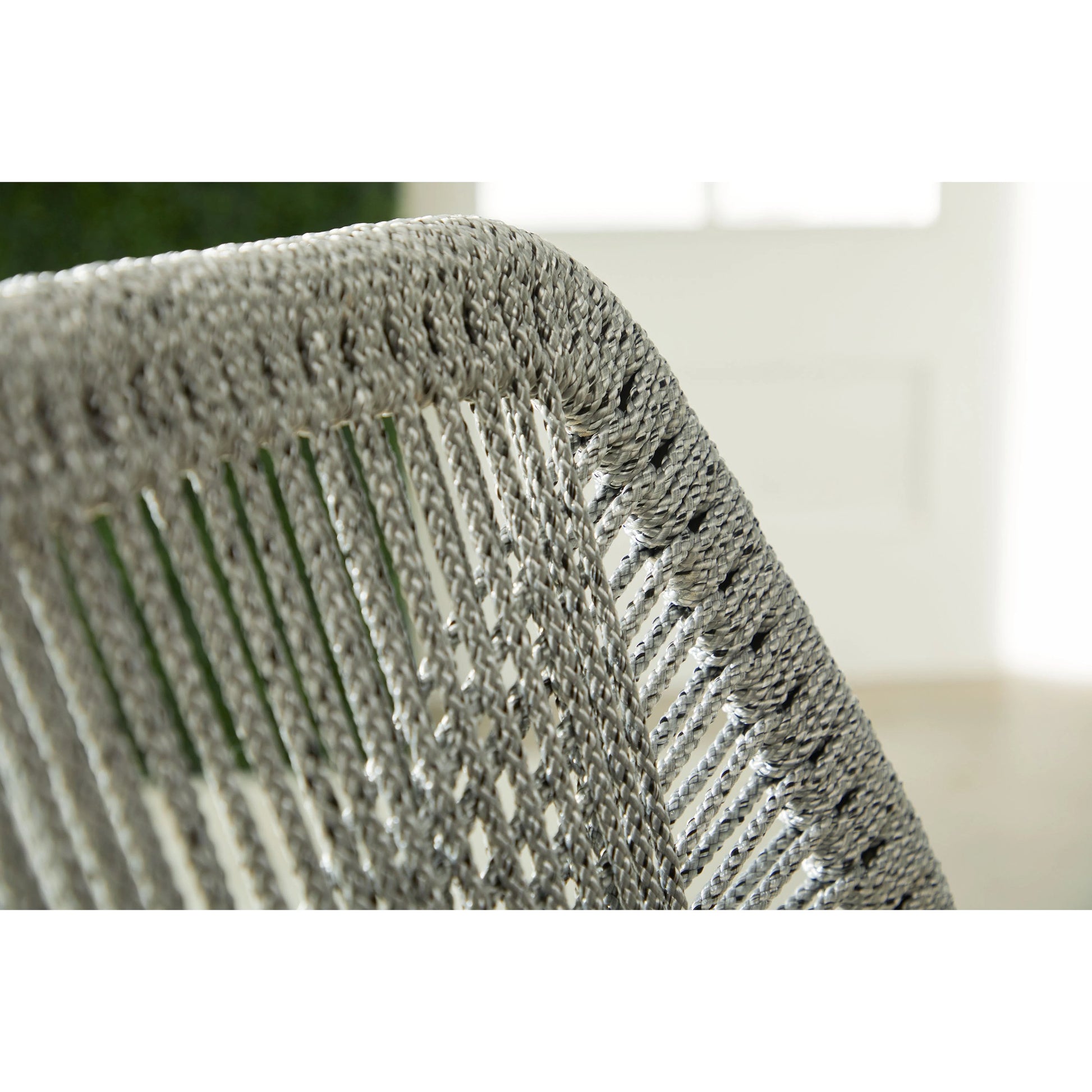 Loom Barstool by Essentials For Living in taupe, white flat rope, natural gray mahogany, pumice fabric. Made from solid mahogany, 100% olefin rope, 100% olefin fabric in a coastal style.