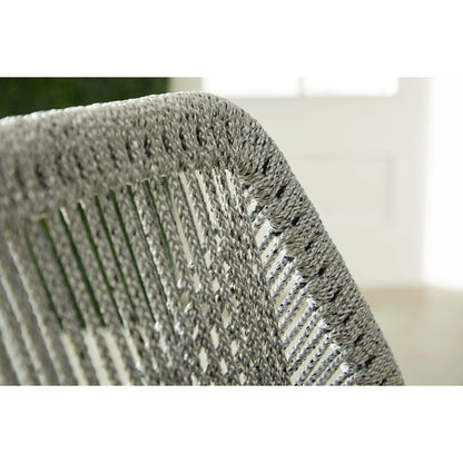 Loom Barstool by Essentials For Living in taupe, white flat rope, natural gray mahogany, pumice fabric. Made from solid mahogany, 100% olefin rope, 100% olefin fabric in a coastal style.