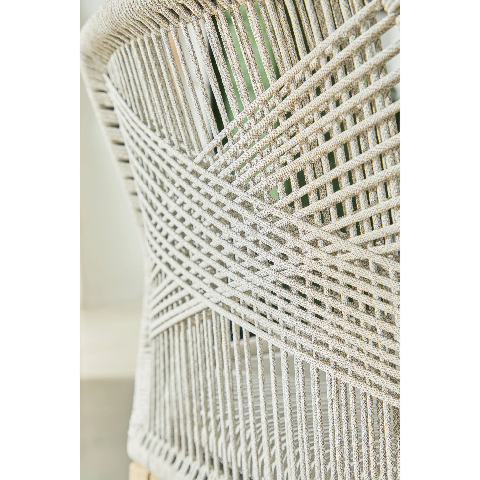 Loom Barstool by Essentials For Living in taupe, white flat rope, natural gray mahogany, pumice fabric. Made from solid mahogany, 100% olefin rope, 100% olefin fabric in a coastal style.