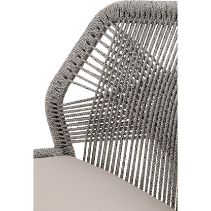 Loom Barstool by Essentials For Living in taupe, white flat rope, natural gray mahogany, pumice fabric. Made from solid mahogany, 100% olefin rope, 100% olefin fabric in a coastal style.