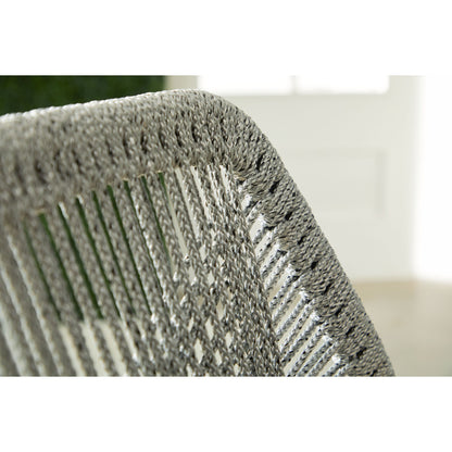 Loom Barstool by Essentials For Living in taupe, white flat rope, natural gray mahogany, pumice fabric. Made from solid mahogany, 100% olefin rope, 100% olefin fabric in a coastal style.