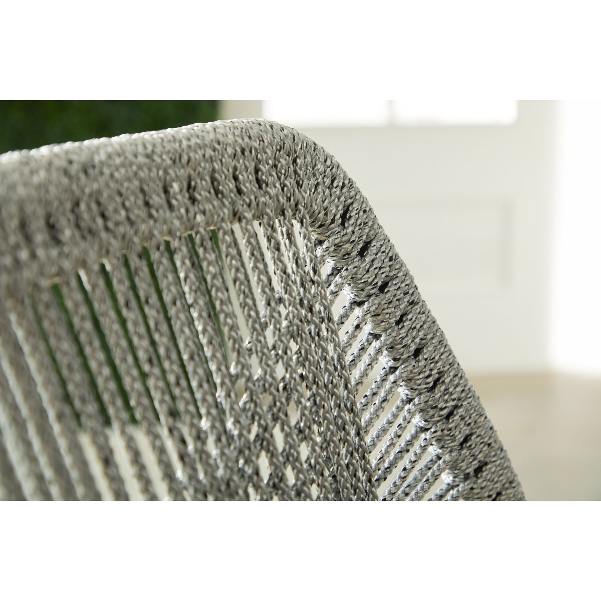 Loom Barstool by Essentials For Living in taupe, white flat rope, natural gray mahogany, pumice fabric. Made from solid mahogany, 100% olefin rope, 100% olefin fabric in a coastal style.