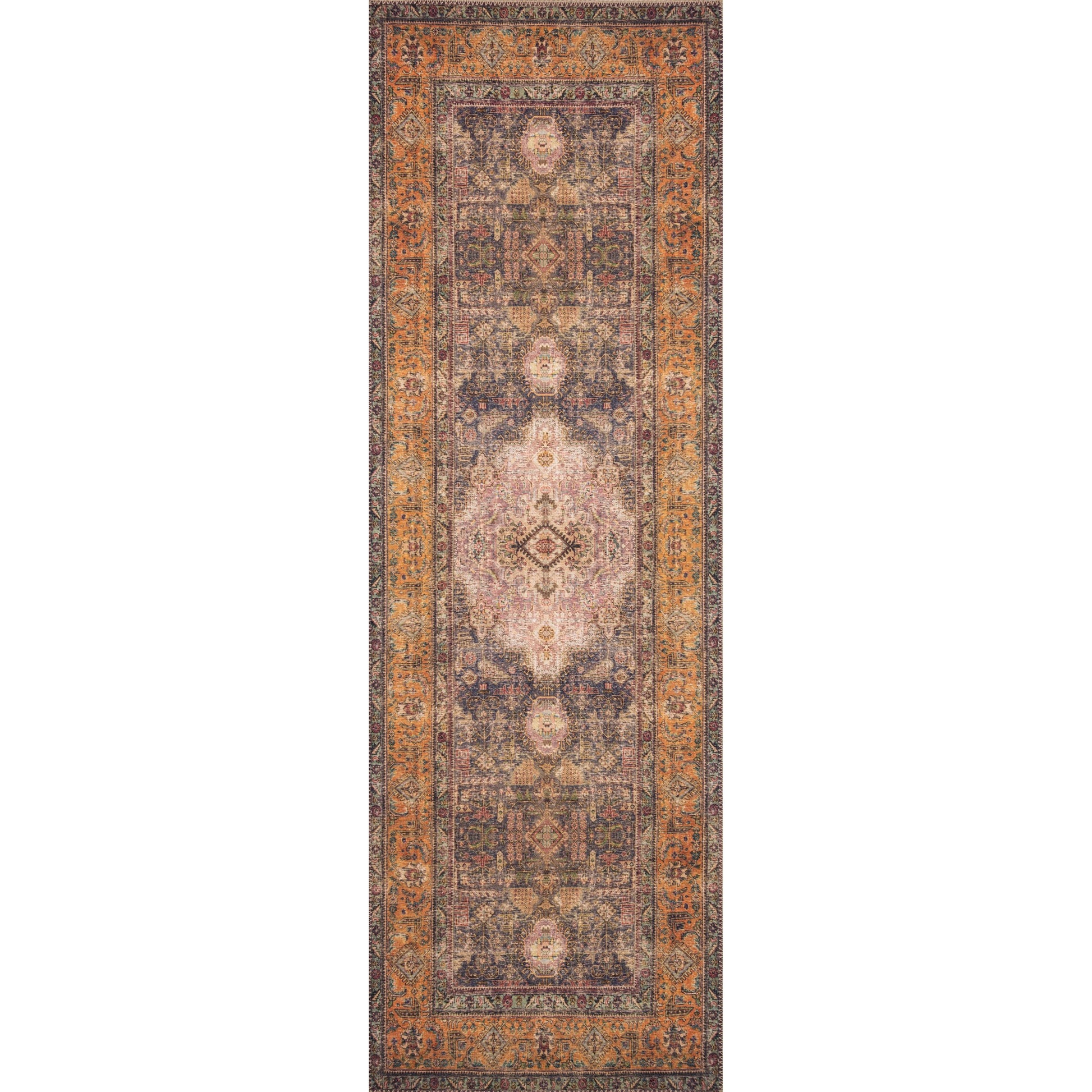 Loren LQ-02 Rug by Loloi in plum, multi. Made from 100% polyester in a rustic style.