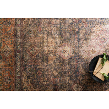 Loren LQ-02 Rug by Loloi in plum, multi. Made from 100% polyester in a rustic style.