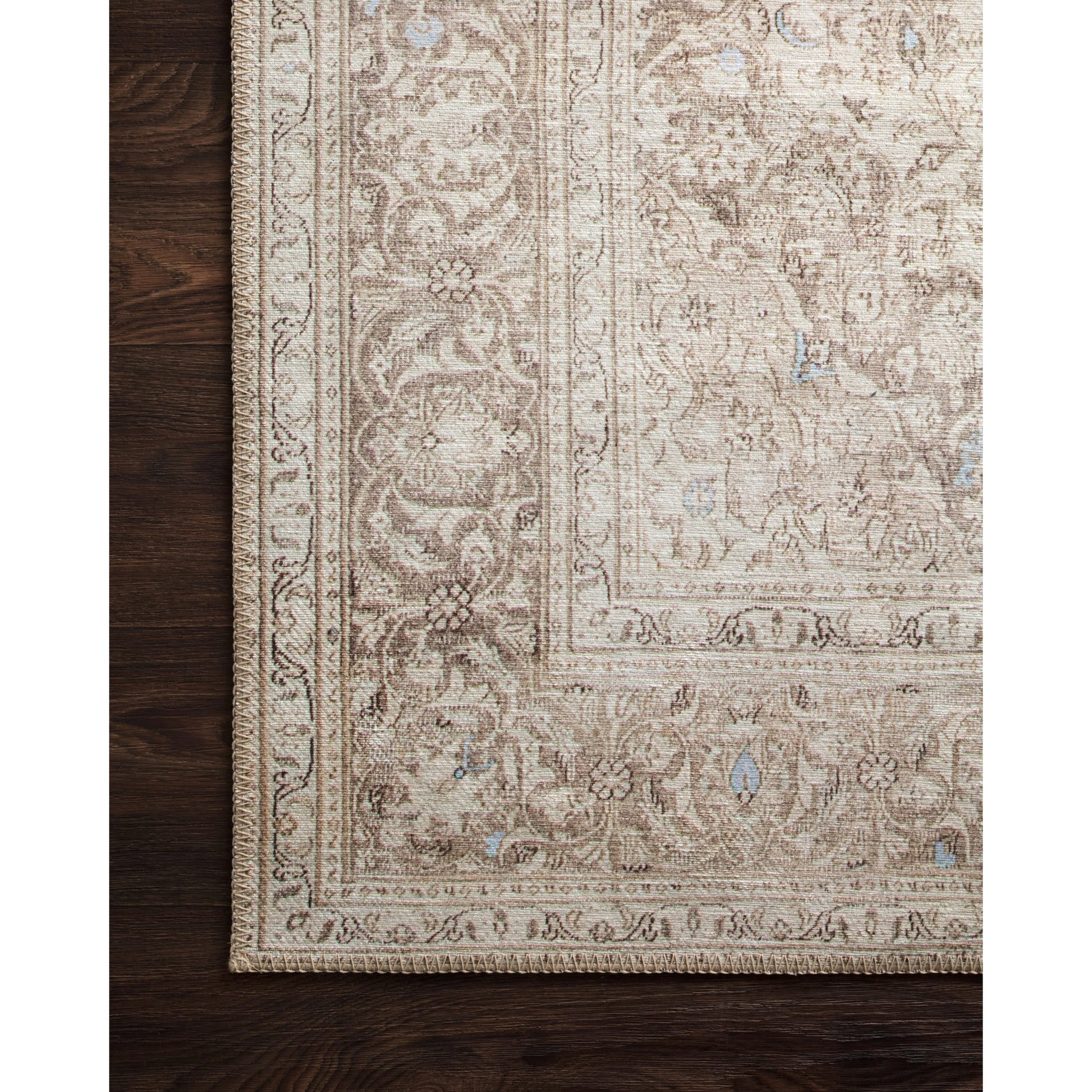 Loren LQ-03 Rug by Loloi in sand, taupe. Made from 100% polyester in a traditional style.